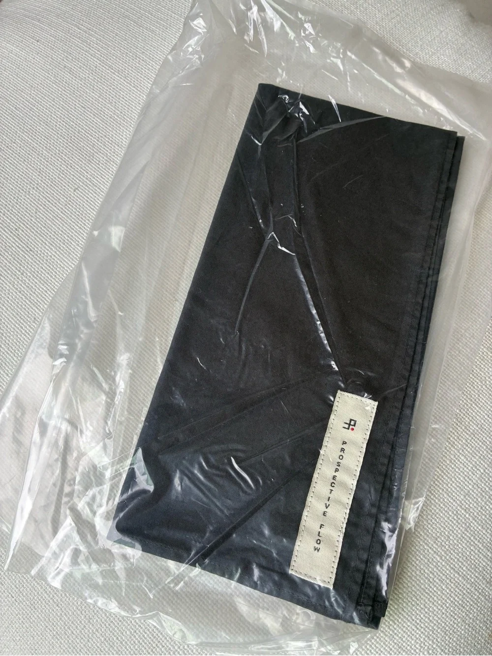 *NWT* Prospective Flow Cotton Square Scarf 50x50cm Black Text Print Designer